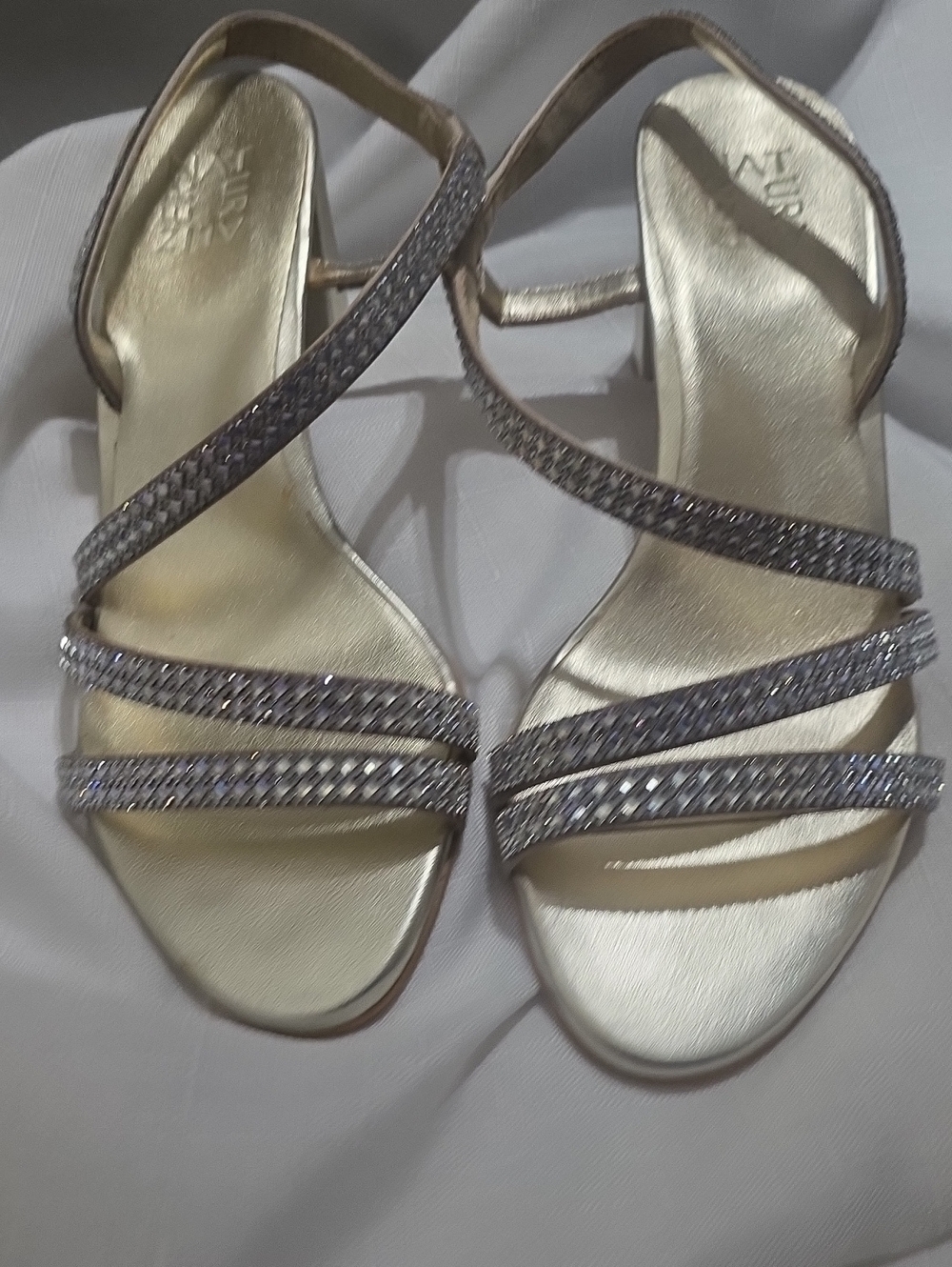 Naturalizer Gold Strappy Rhinestone Sandals